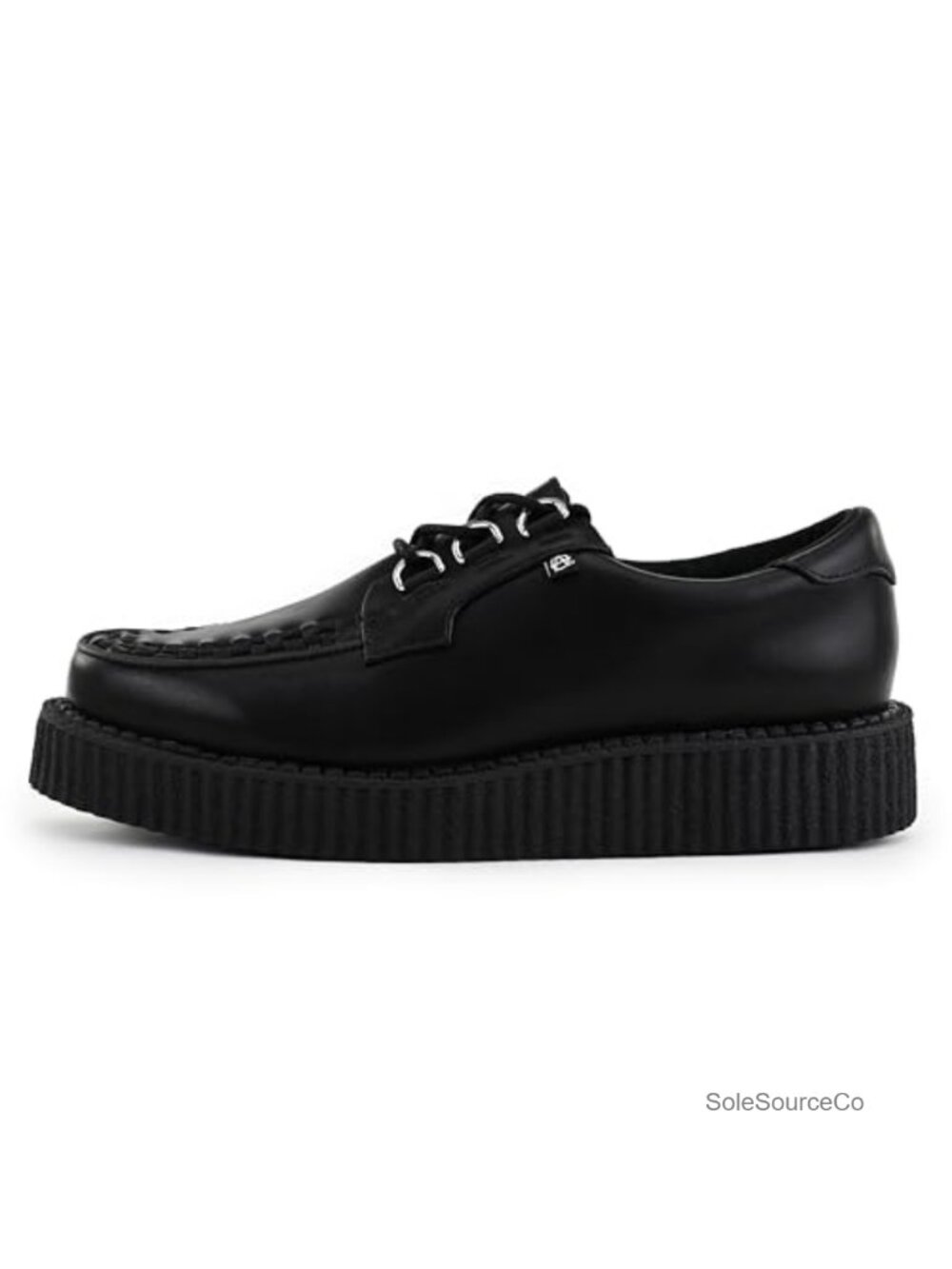 Platform Creeper Shoes Faux Leather Lace-Up